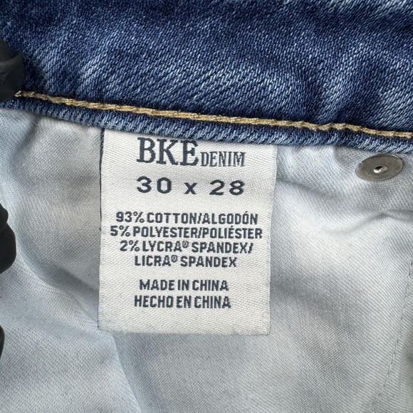 BKE Payton Jeans Womens 30x28 Blue Stretch Raw Hem Ankle Skinny Denim Distressed - Picture 4 of 9